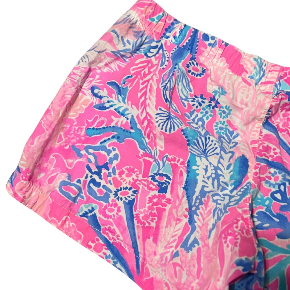Lilly Pulitzer Ocean View Shorts XS Pink Blue Tropical Marine Life Print Beach - Picture 6 of 8